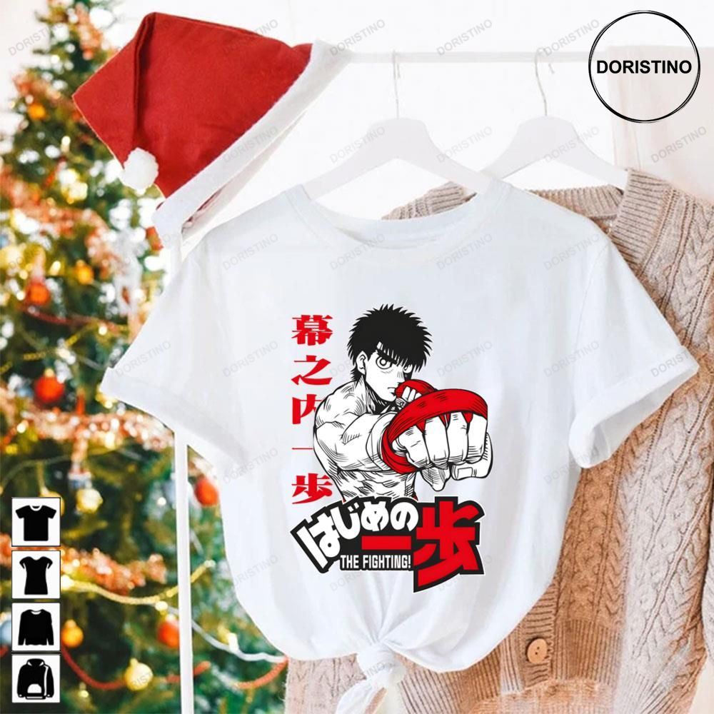 White And Black Art Of Hajime No Ippo Fanart Anime Awesome Shirts